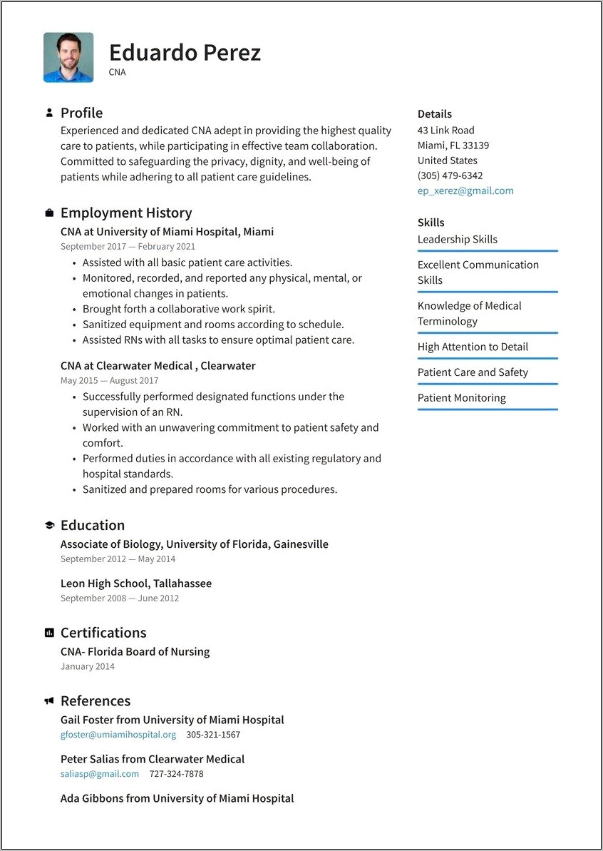 Skills For Nursing Assintat Resume