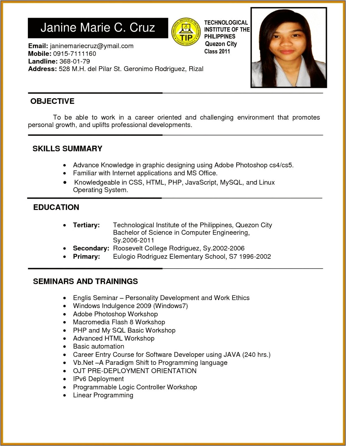 Skills For Resume In Tourism