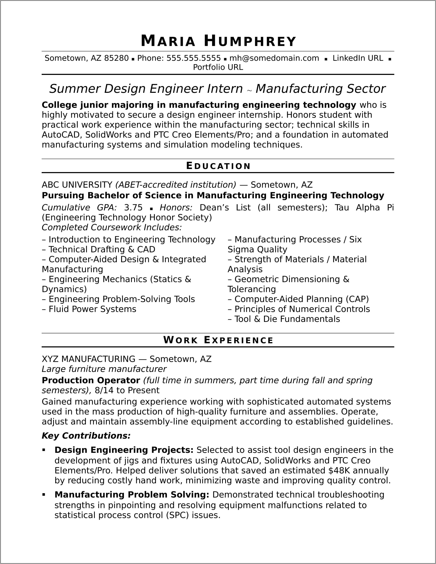 Skills Of Industrial Engineer Resume