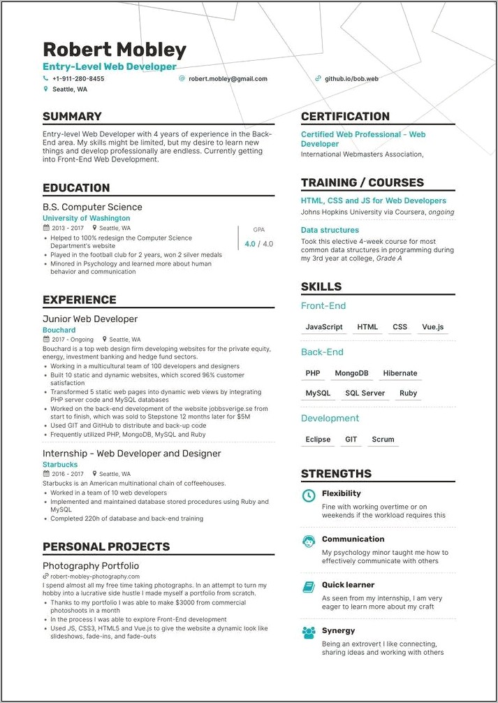 Skills On Web Developer Resume