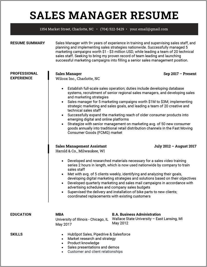 Skills Summary For Resume Manager