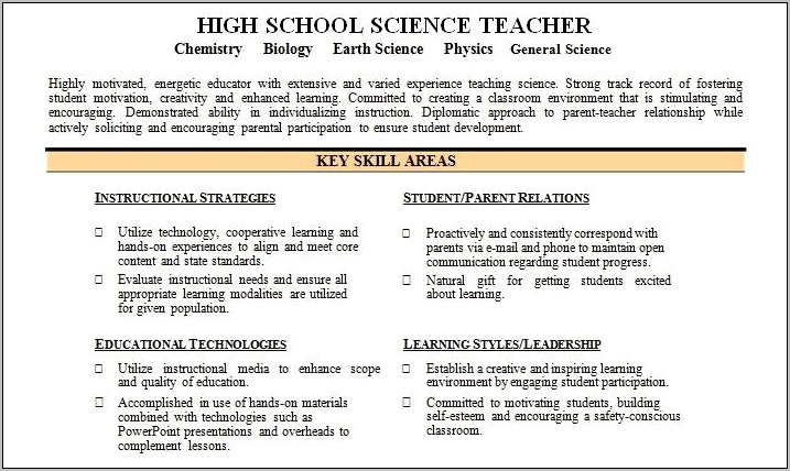 Skillset Or Skills On Resume