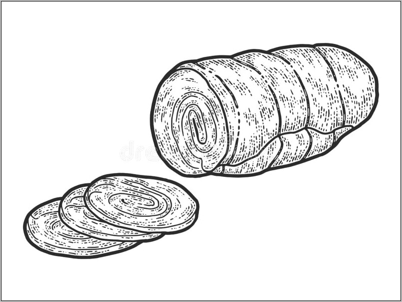 Sliced Ham Template Free Black And White