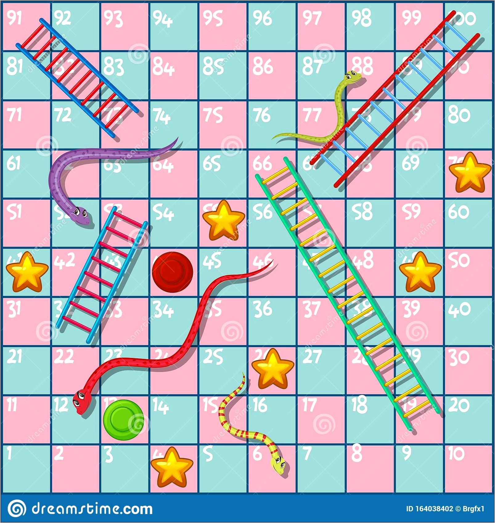 Snake And Ladders Board Game Template Free