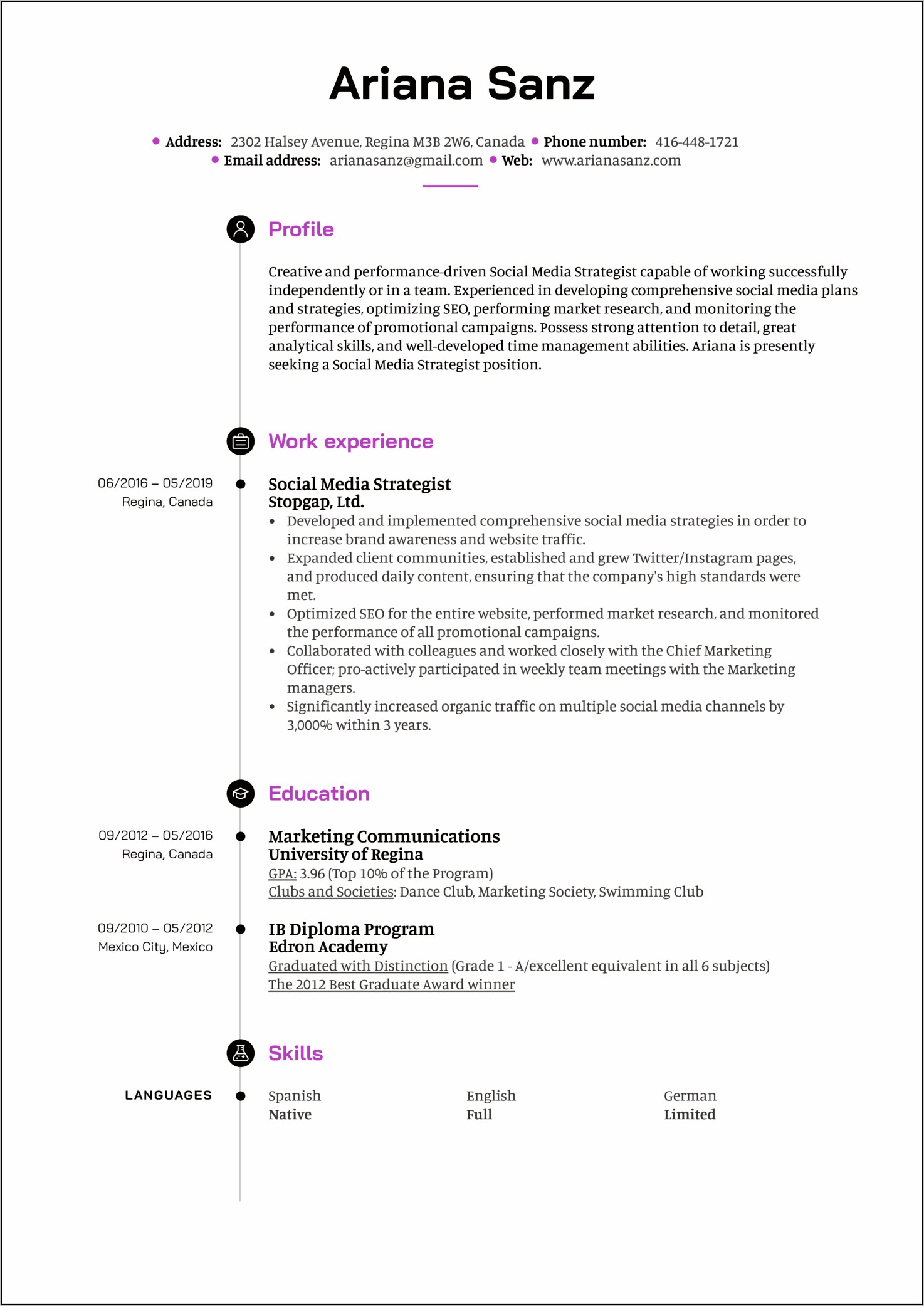 Social Media Associate Sample Resume