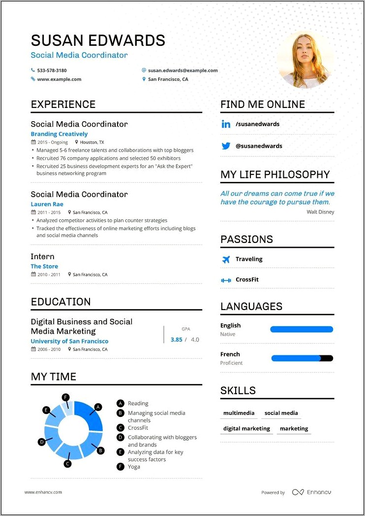 Social Media Coordinator Resume Example