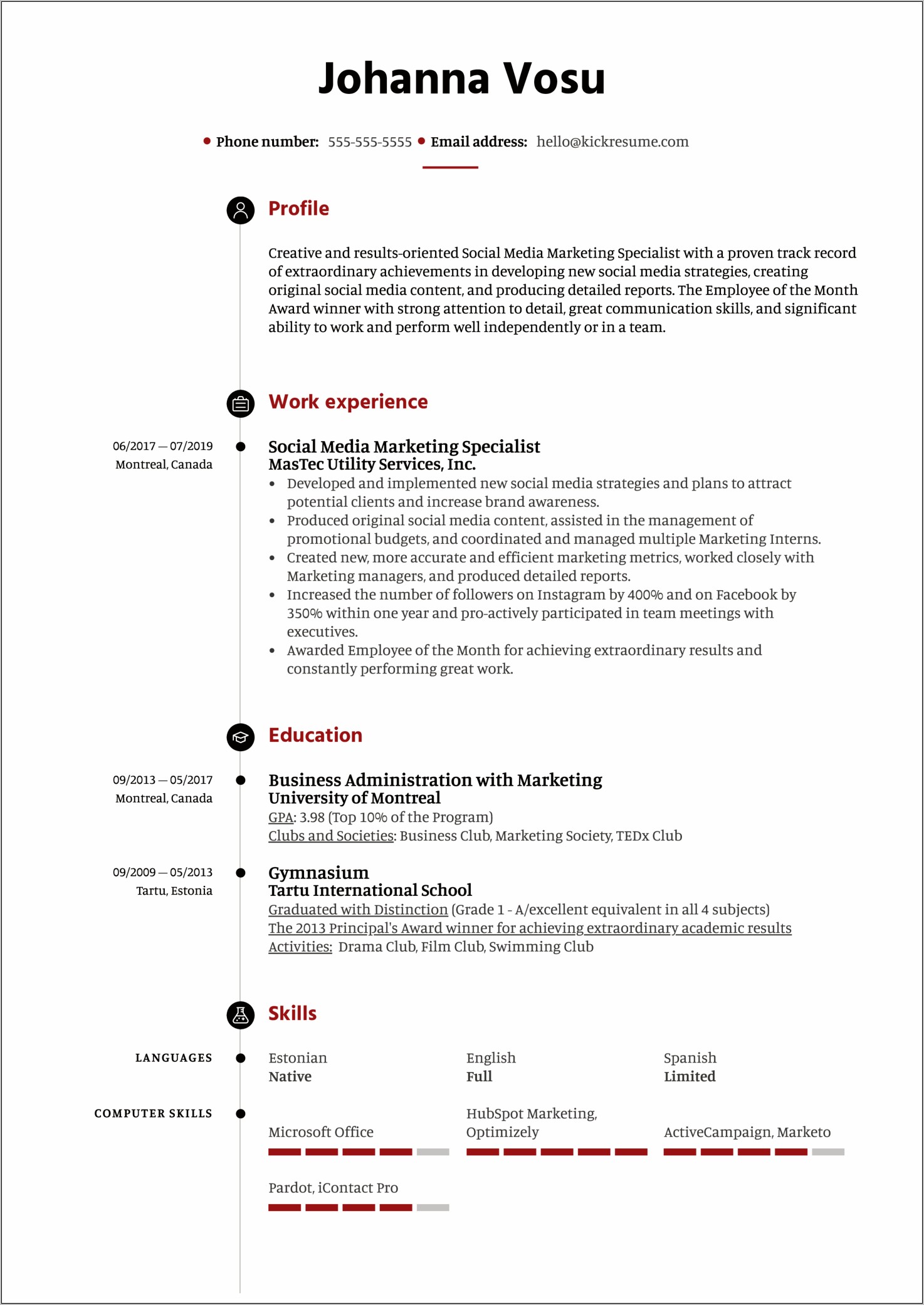 Social Work Resume Examples 2017