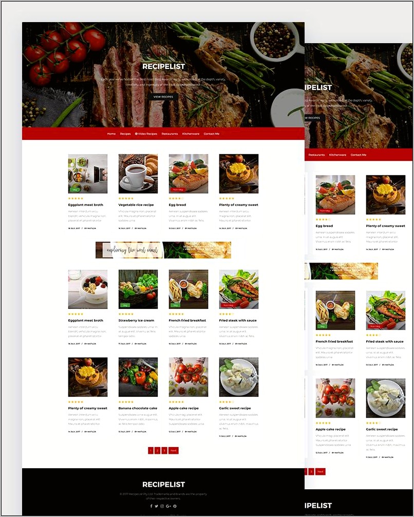 Socialchef Social Recipe Html Template Free Download