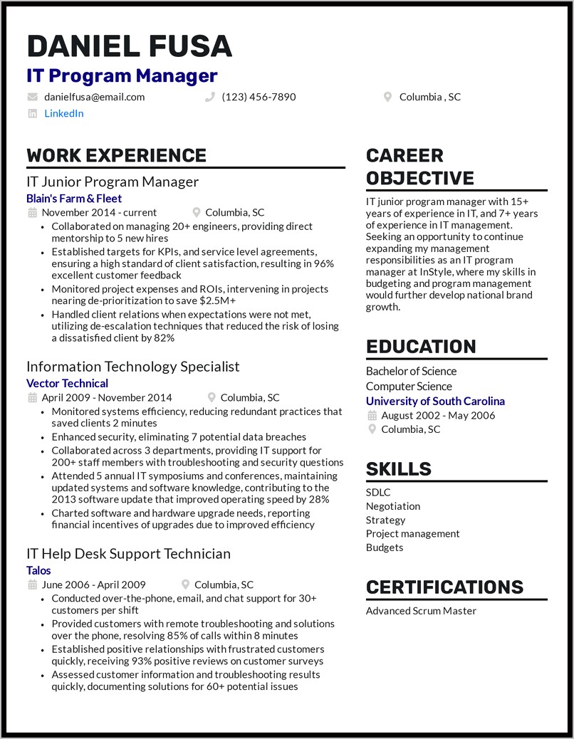 Software Engineer Manager Resume Examples