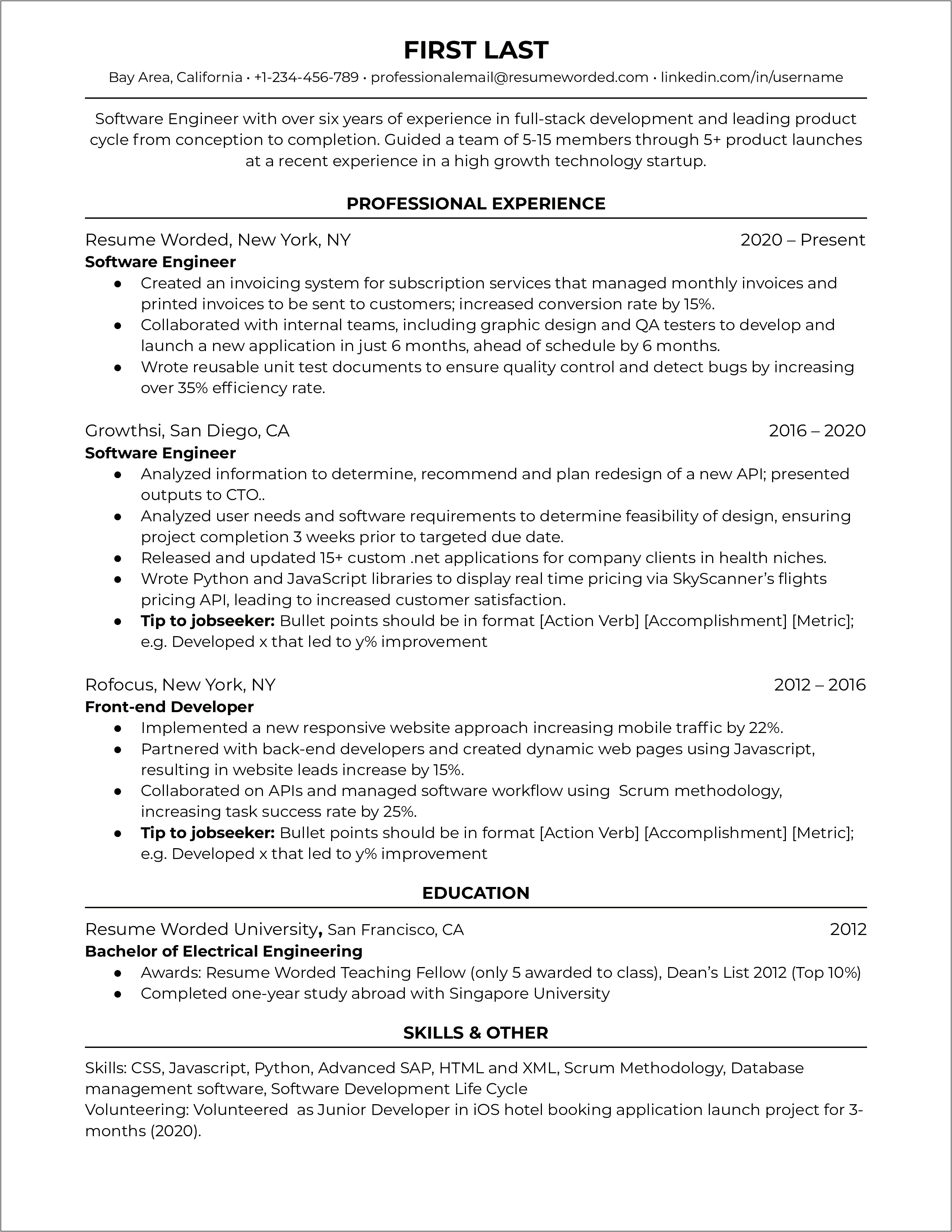 Software Engineer Resume Objective Statement