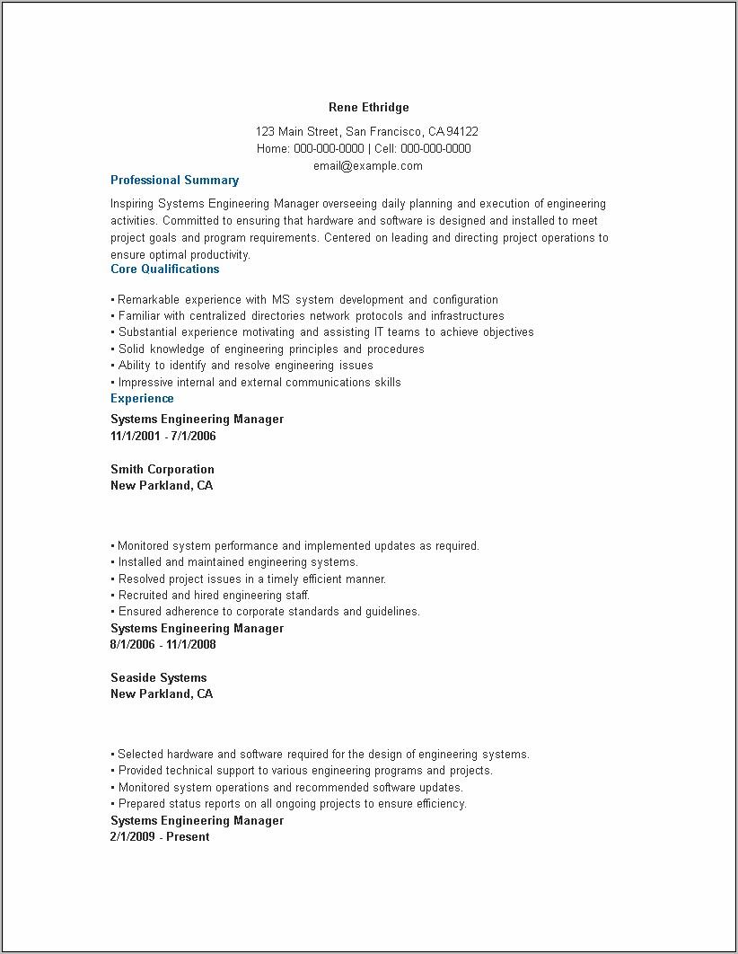 Software Manager Sample Resume Download