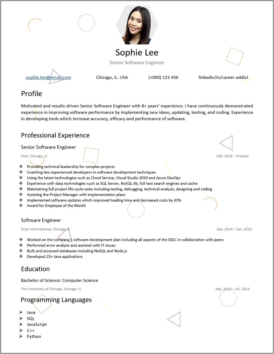 Software Test Engineer Resume Example