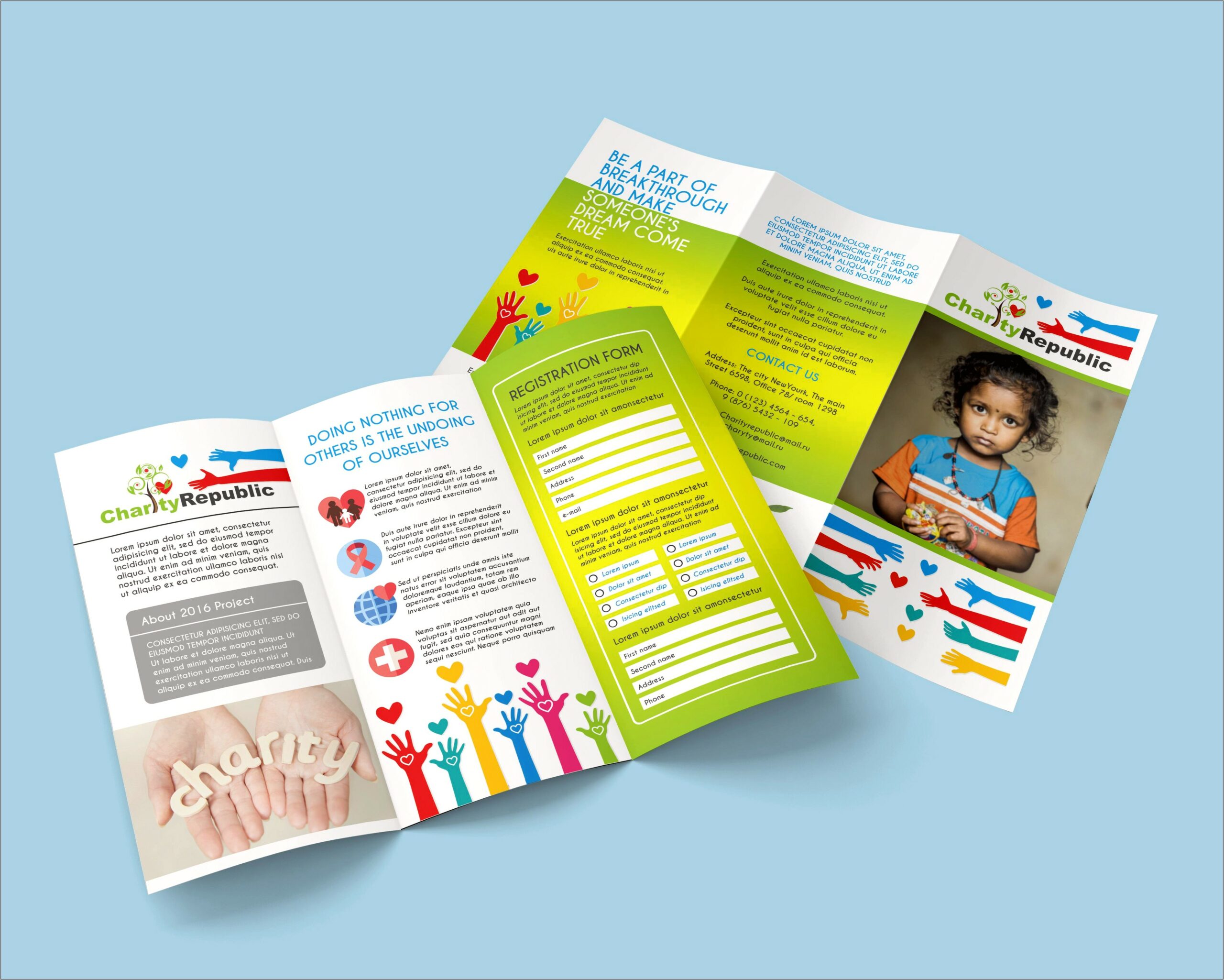 Sponsor An Orphan Free Psd Template Folding Flyer