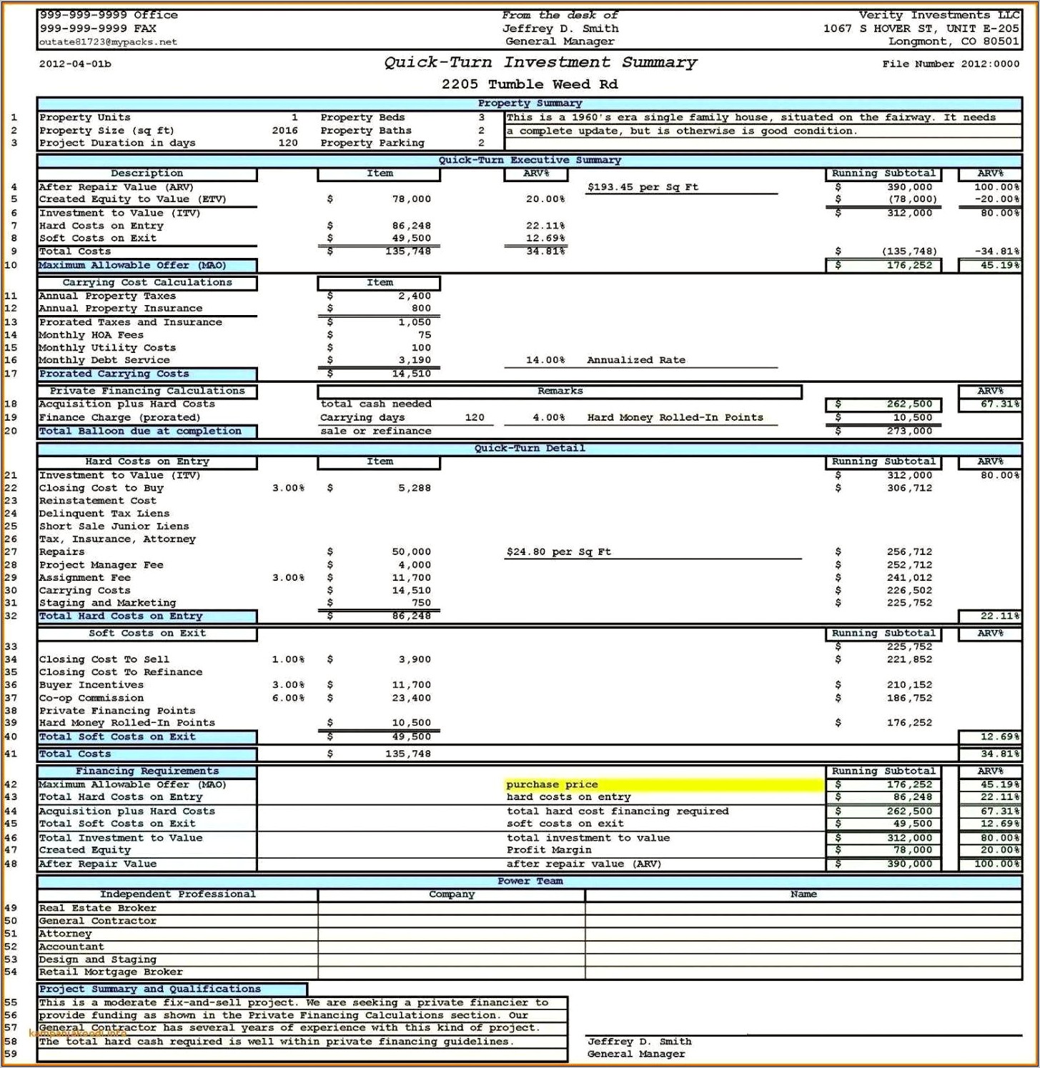 Spreadsheet Templates Excel For House Flipping Spreadsheet Free