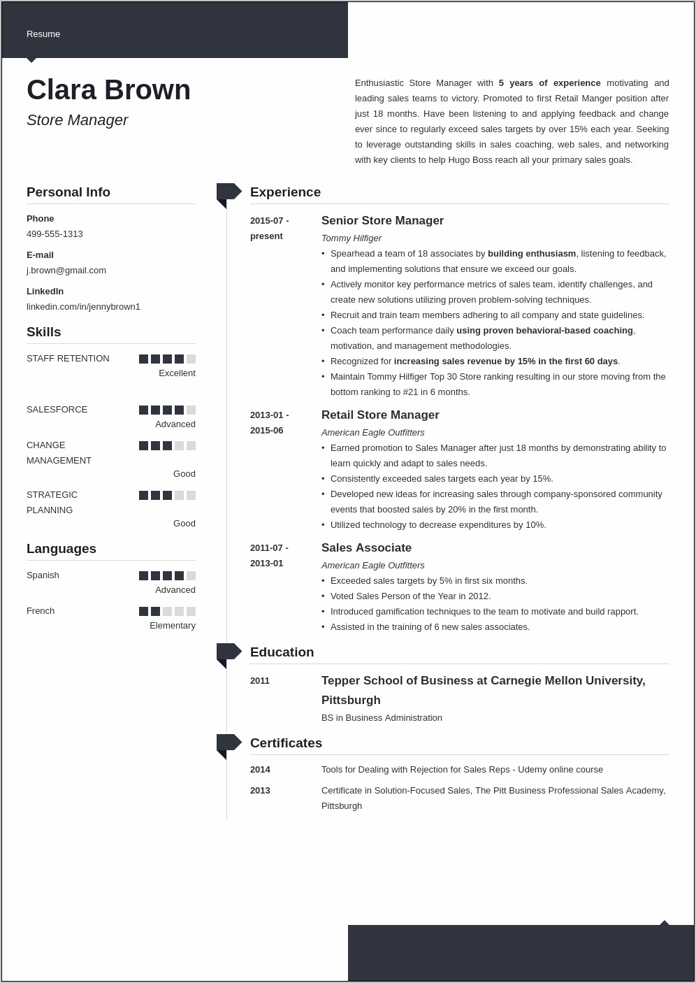 Spring Mobile Store Manager Resume