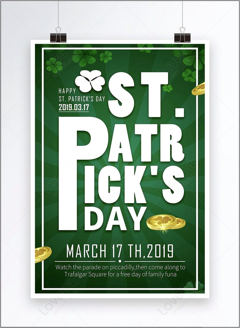 St Patrick Day Parade Flyer Template Free