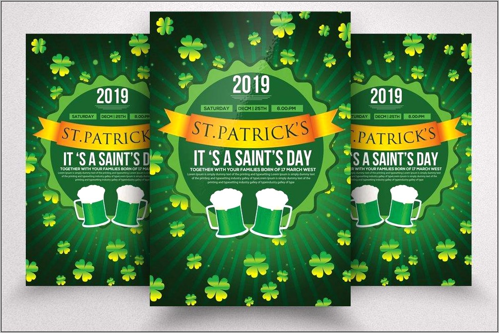 St Patricks Day Flyer Template Free 8.5x11