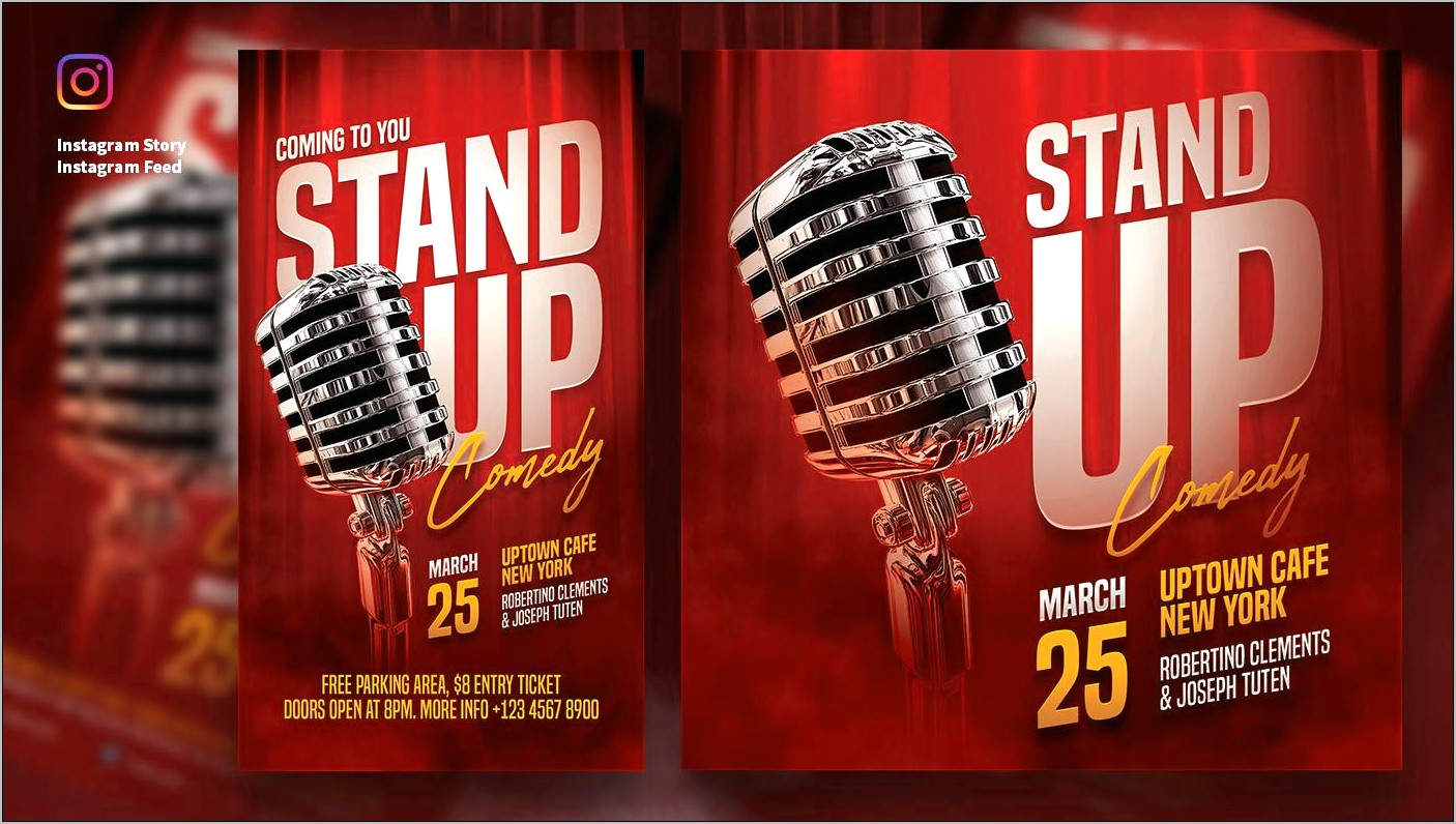 Stand Up Comedy Template Flyer Free Psd