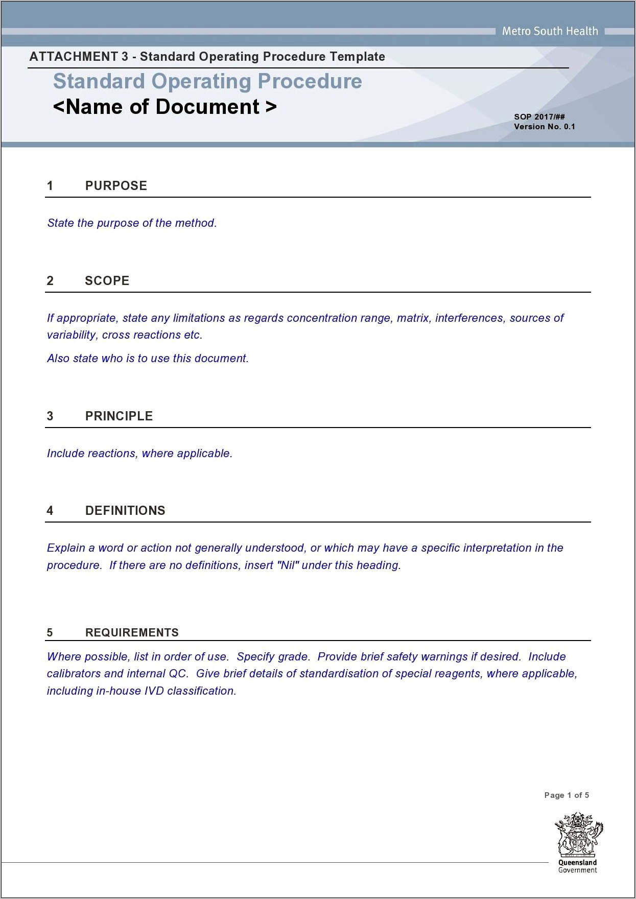 Standard Operating Procedure Template Microsoft Word Free Download