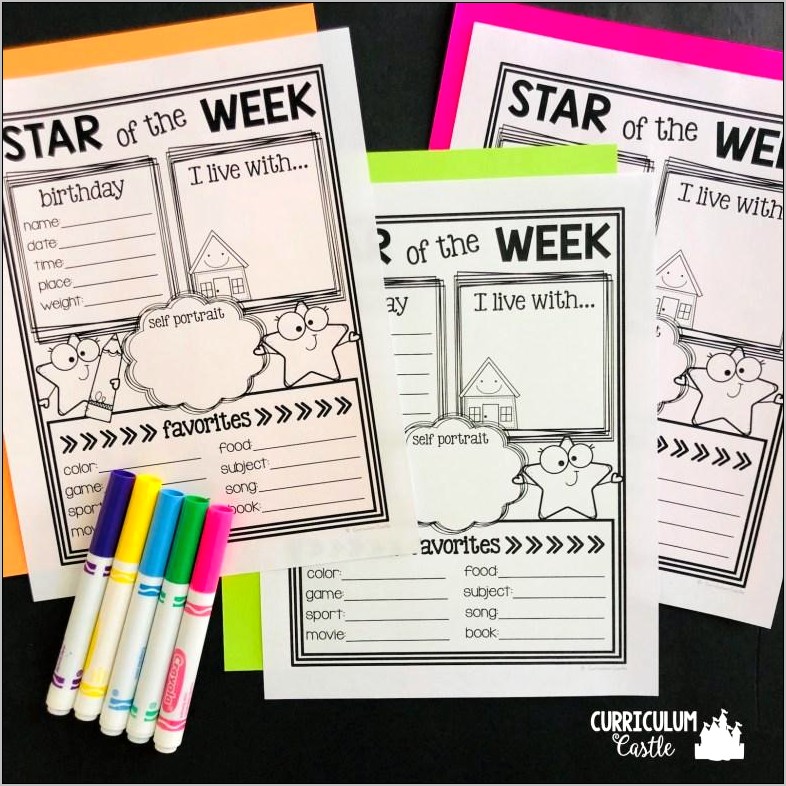 Star Of The Week Printable Template Free