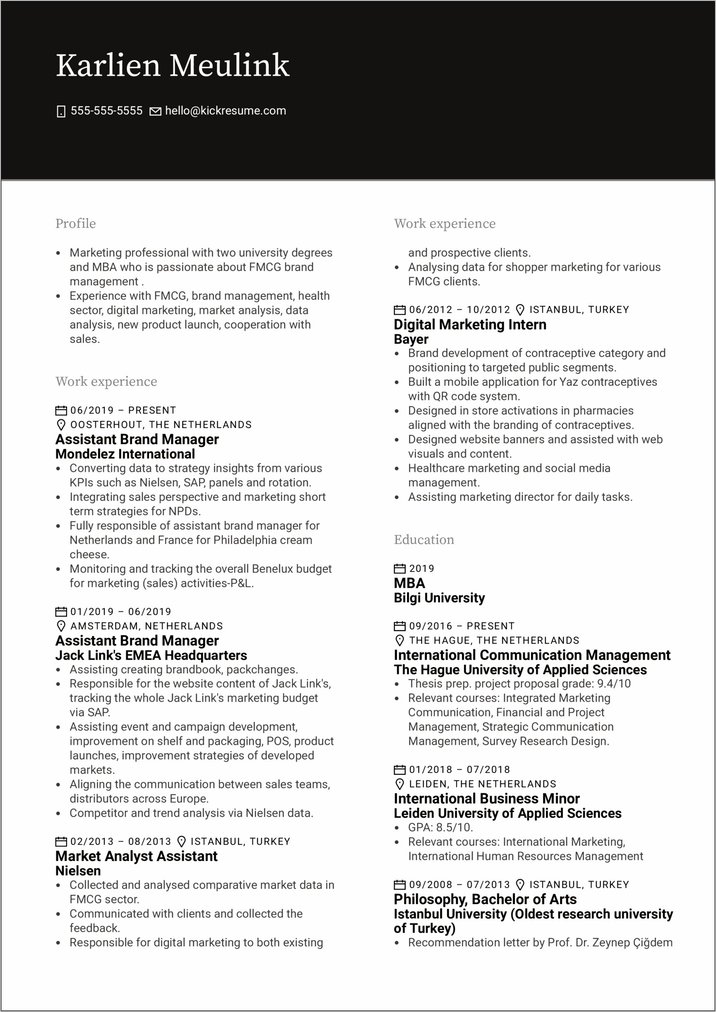 Starbucks Store Manager Resume Sample