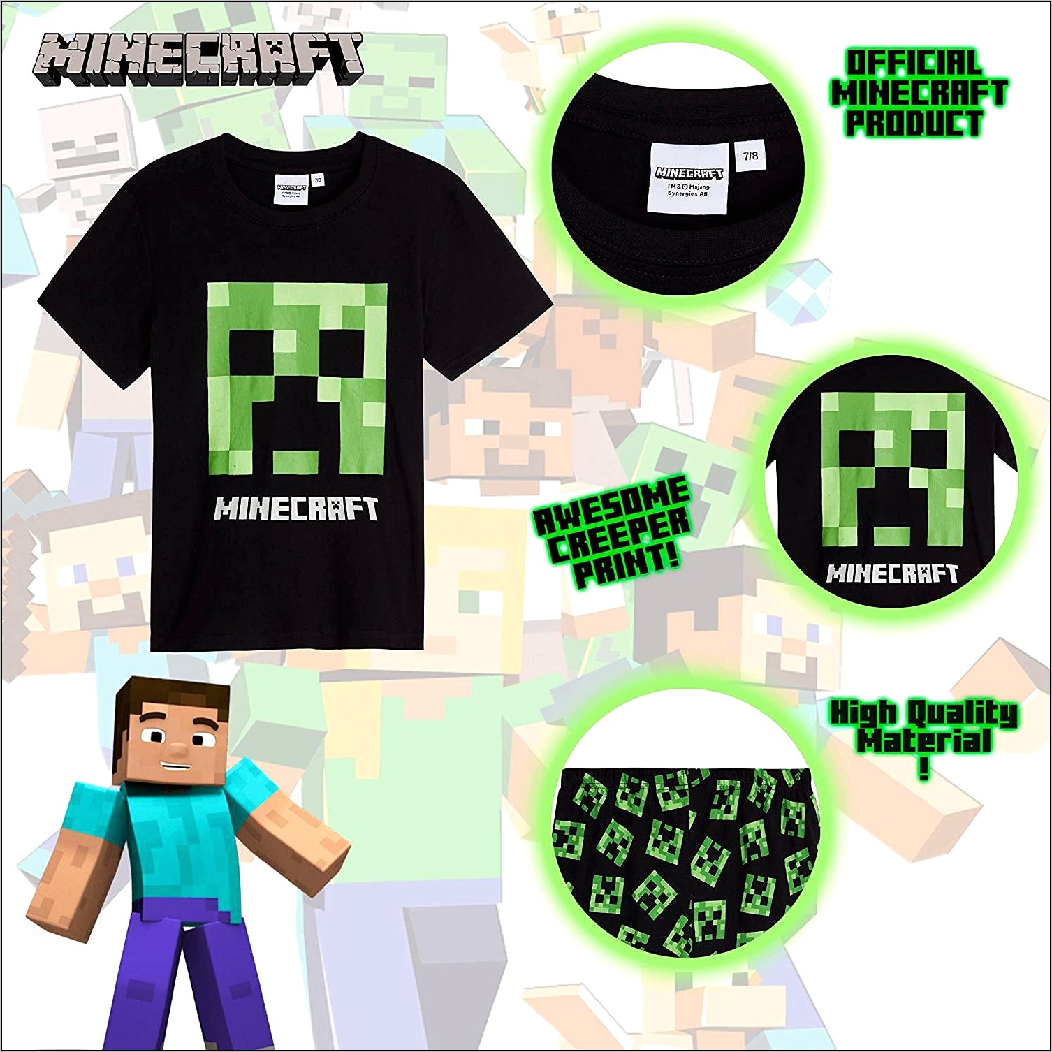 Steve Minecraft Fave Free Printable Template Mask