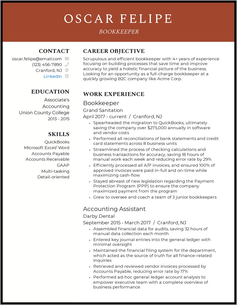 Store Keeper Resume Free Download