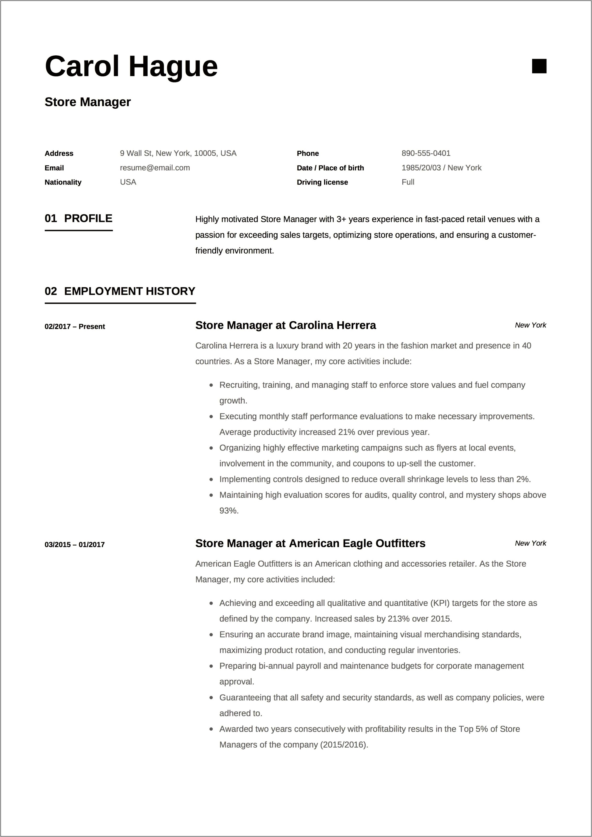 Store Officer Resume Sample Pdf