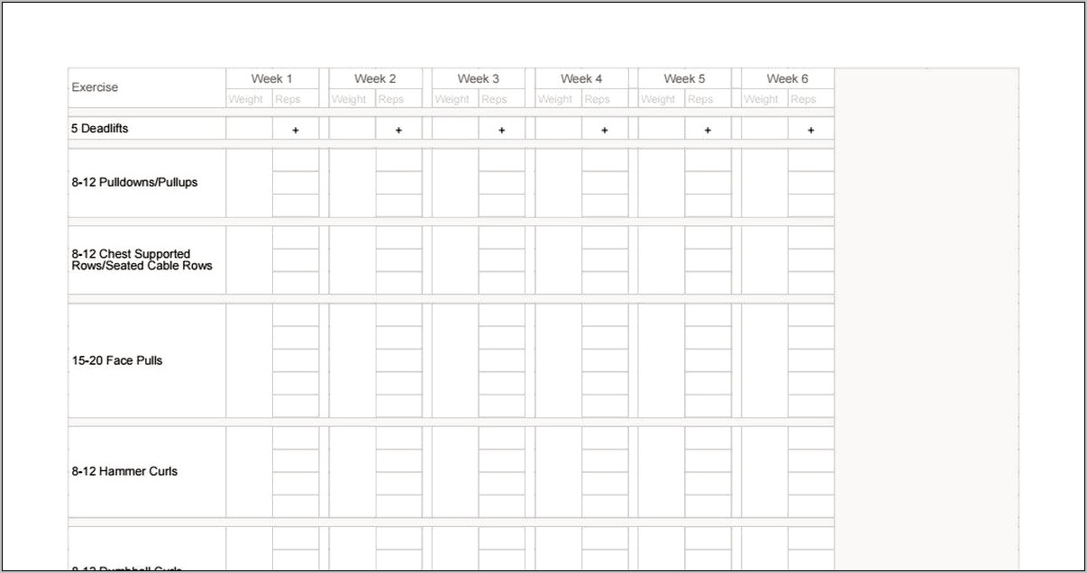 Strength And Conditioning Excel Template Download