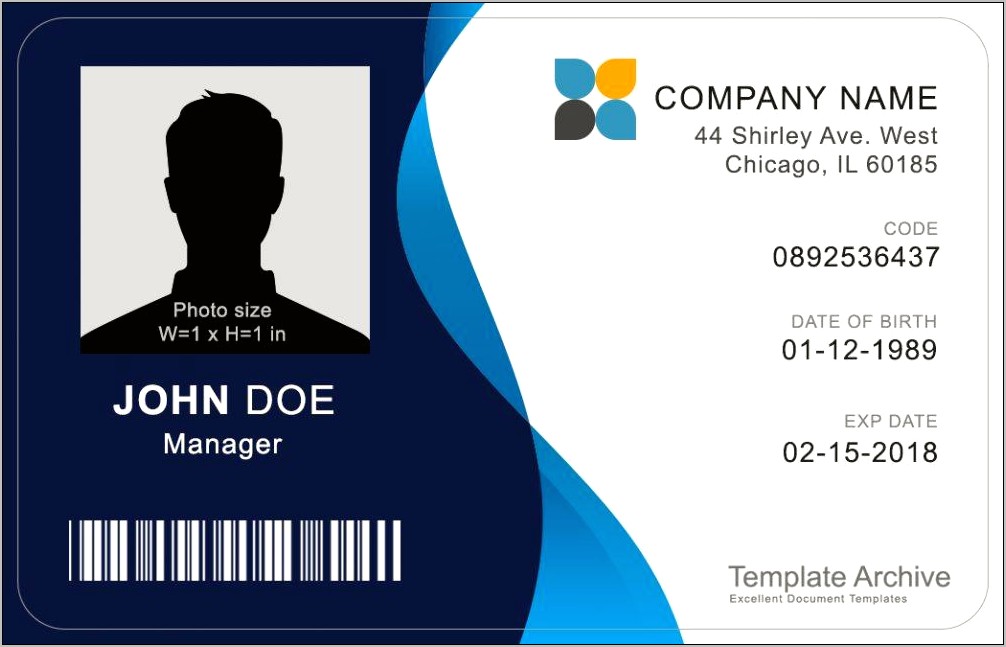 Student Id Card Template Free Download Word