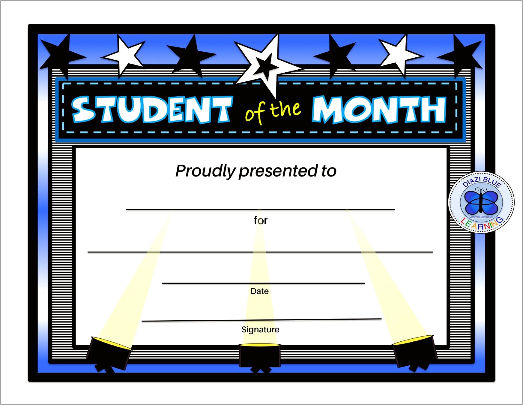 Student Of The Month Template Certificate Free