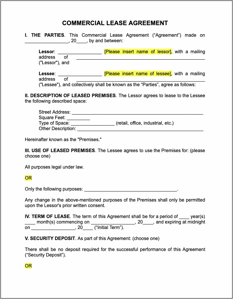 Sublease Of California Commercial Lease Agreement Template Free