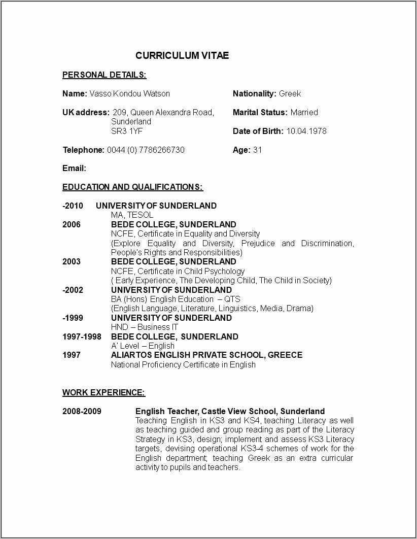 Submit Resume For Teaching Job