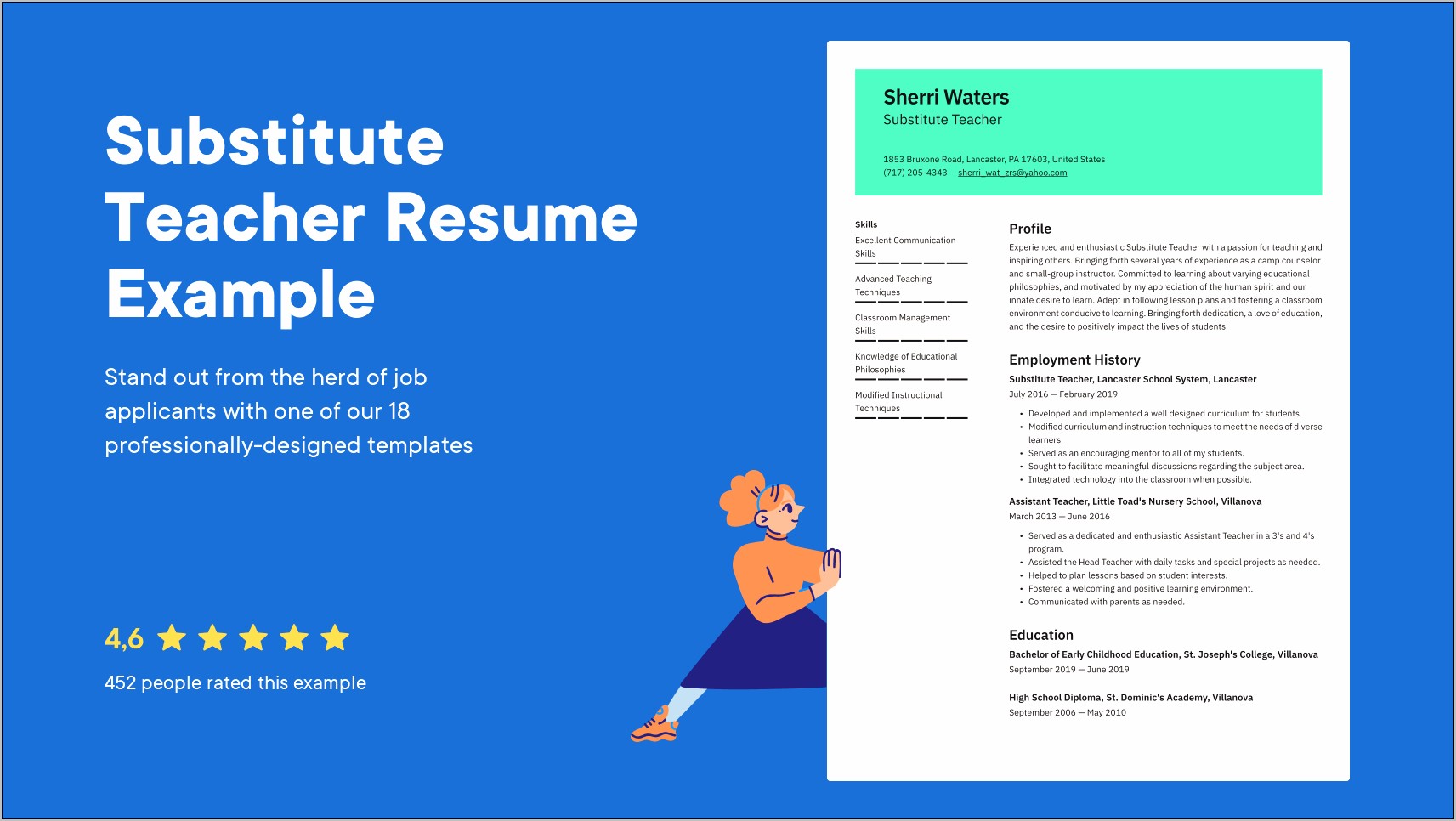 Substitute Teacher Resume Objective Examples