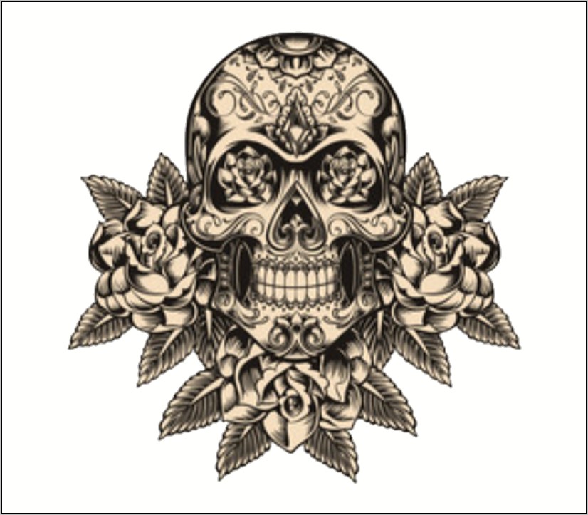 Sugar Skull Design Template Royalty Free Vector Tattoo