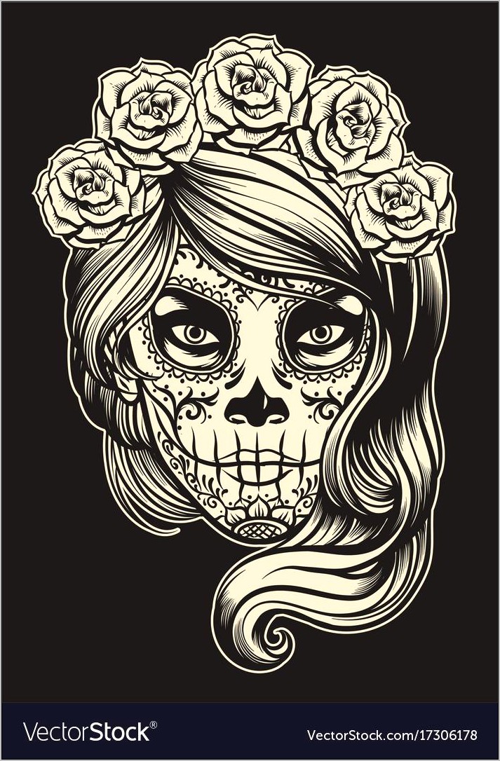 Sugar Skull Design Template Royalty Free Vector