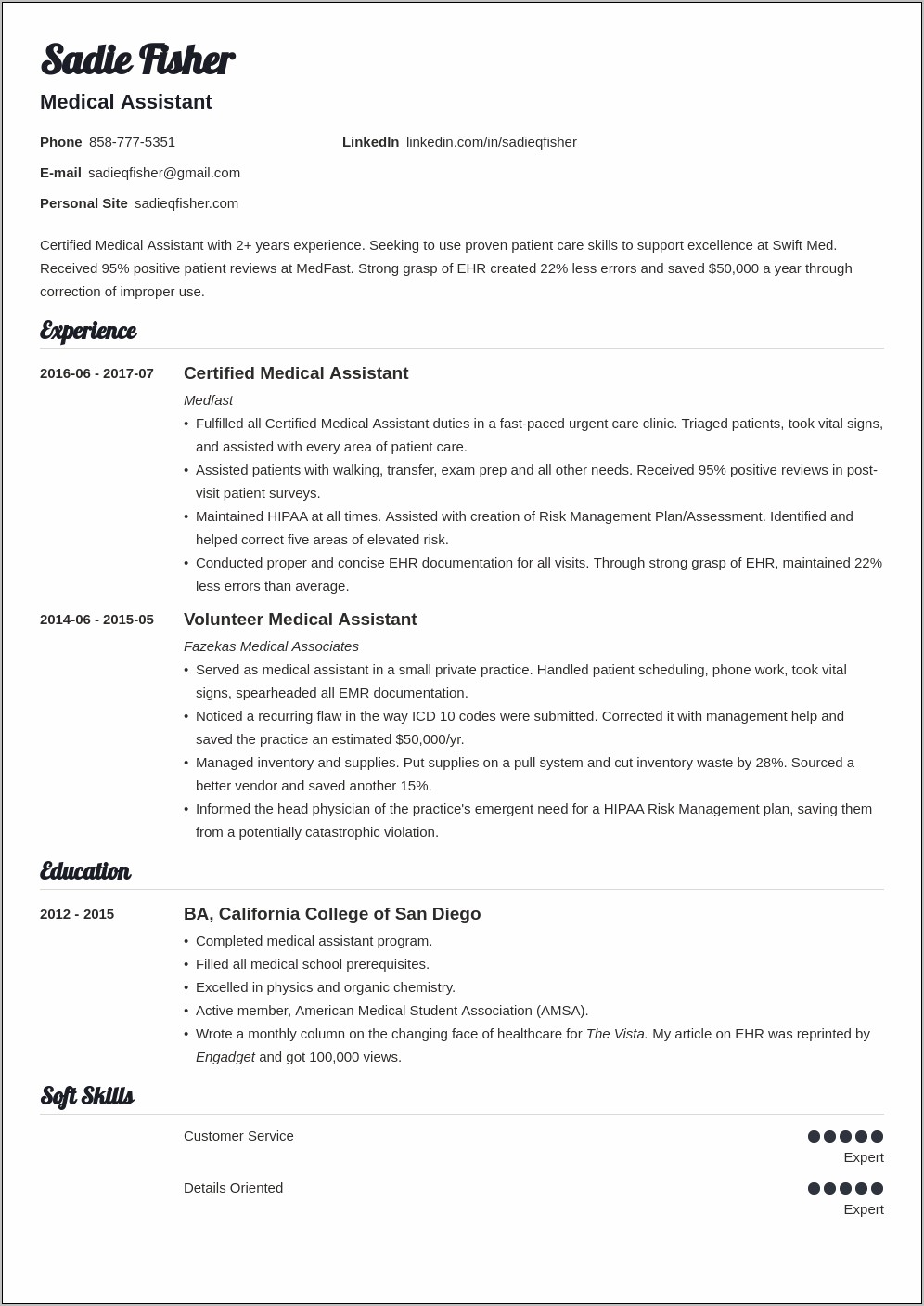 Summary Skills For Resume Exmaples