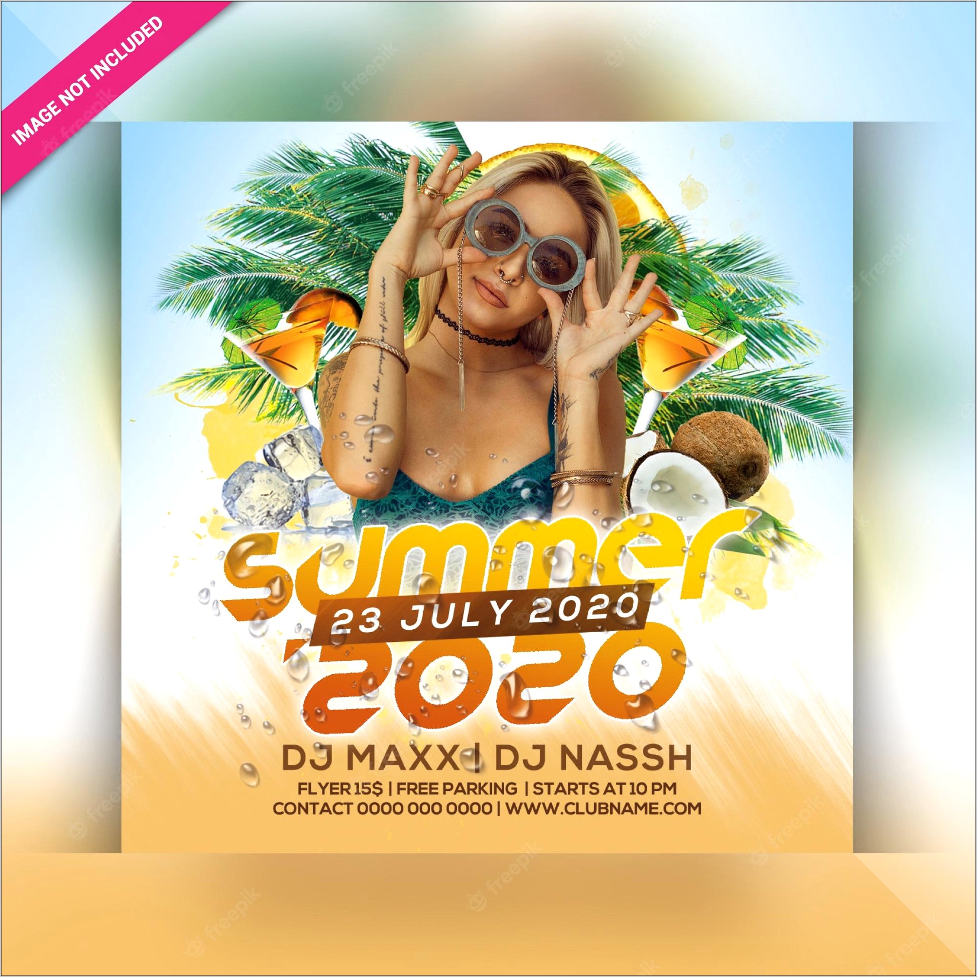 Summer Beach Party Flyer Template Free Download