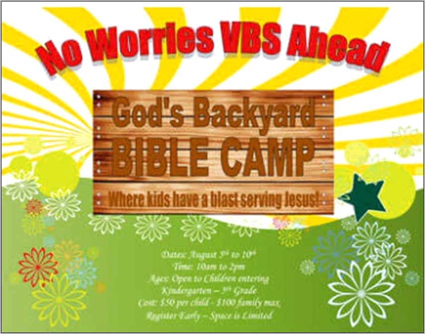 Summer Bible Camp Flyer Template Free Download