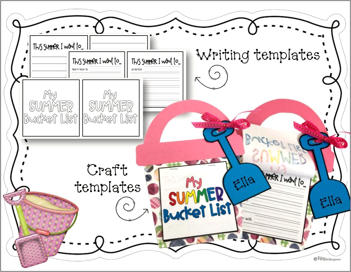 Summer Bucket List Free Templates For First Graders