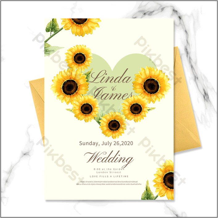 Sunflower Wedding Invitation Background Templates For Word Free