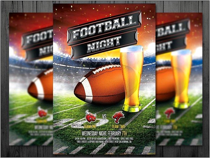 Super Bowl 2017 Party Flyer Template Free