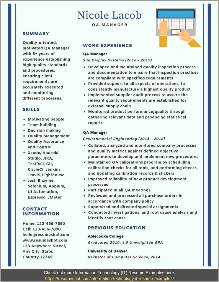 Supplier Quality Assurance Manager Resume