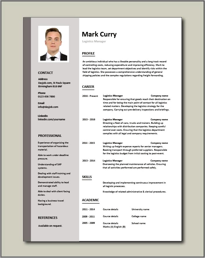 Supply And Distribution Manager Resume