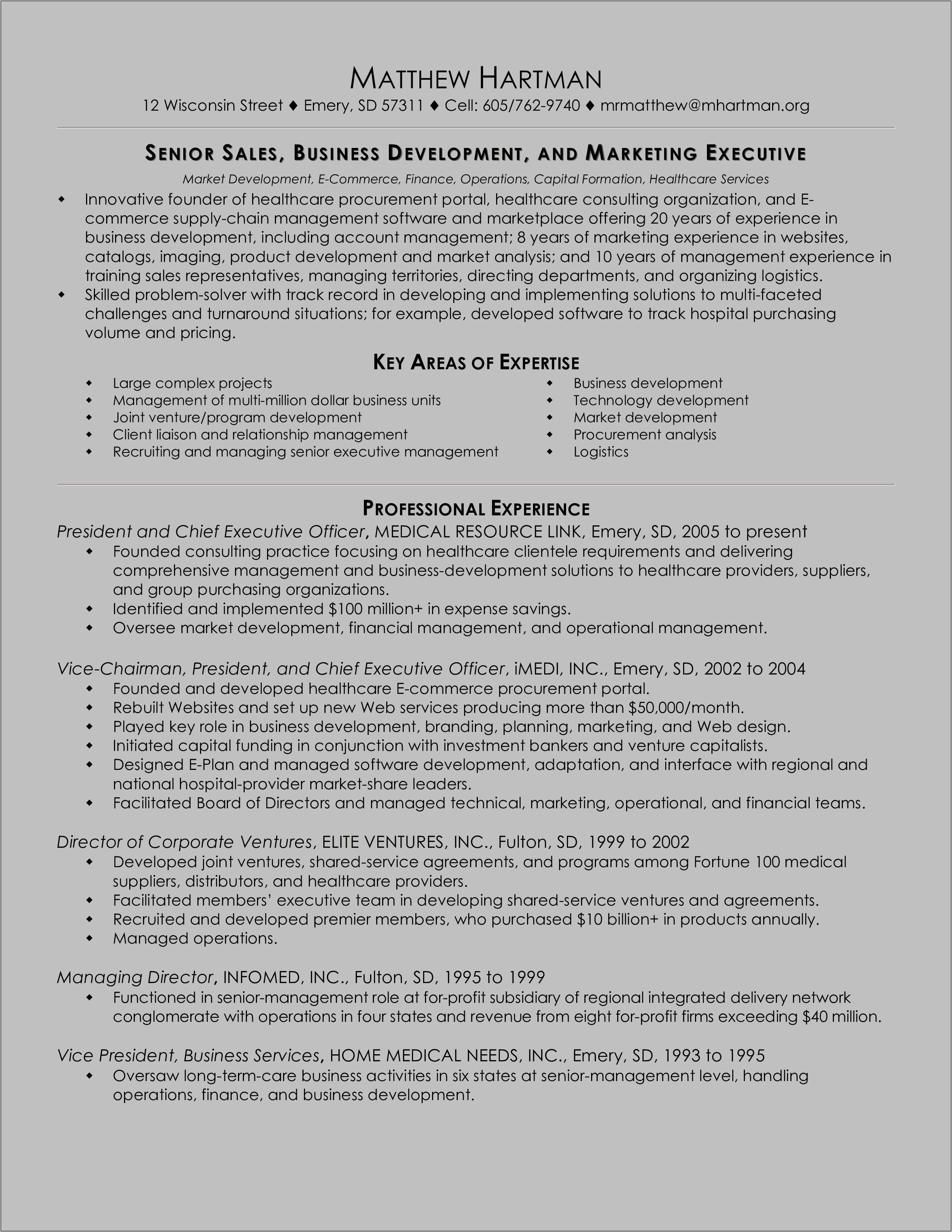 Support Million Business Resume Example