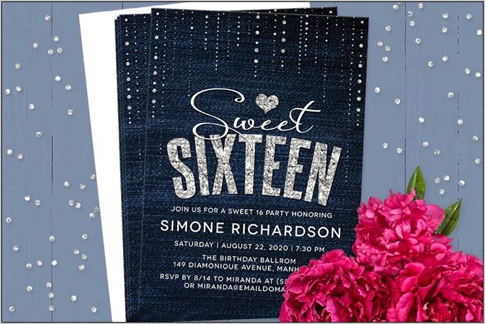 Sweet 16 Surprise Party Invitations Free Template