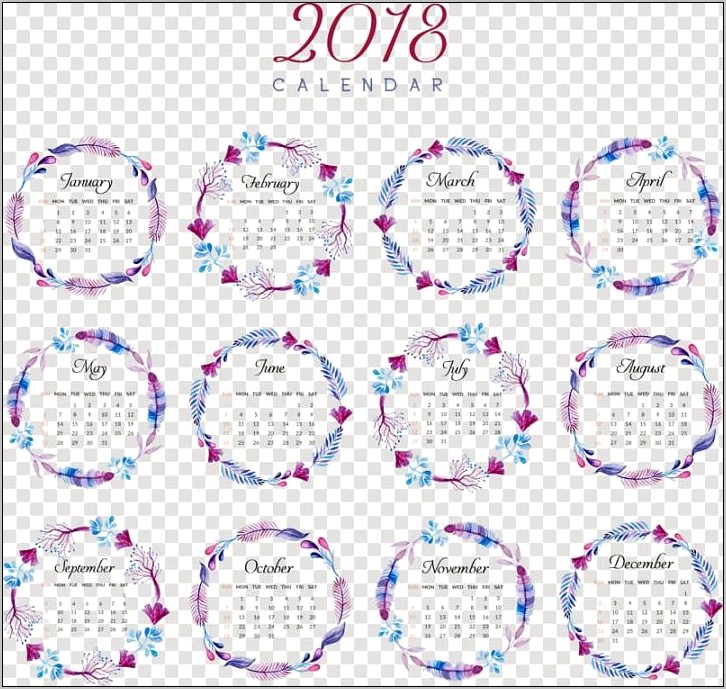 Table Calendar Design Templates Free Download 2018