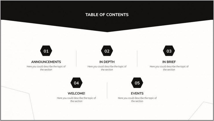 Table Of Content Powerpoint Template Free Download