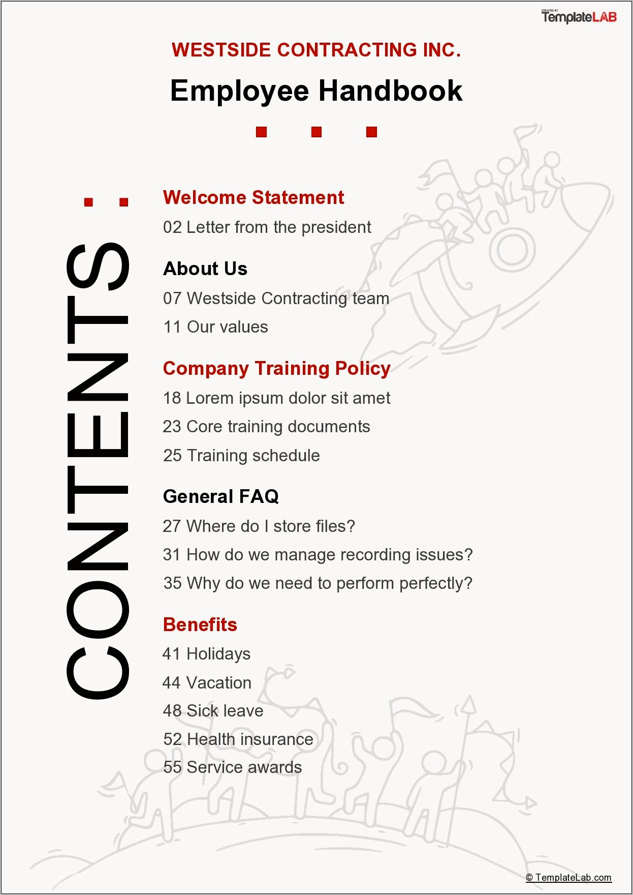 Table Of Contents Word 2007 Template Download