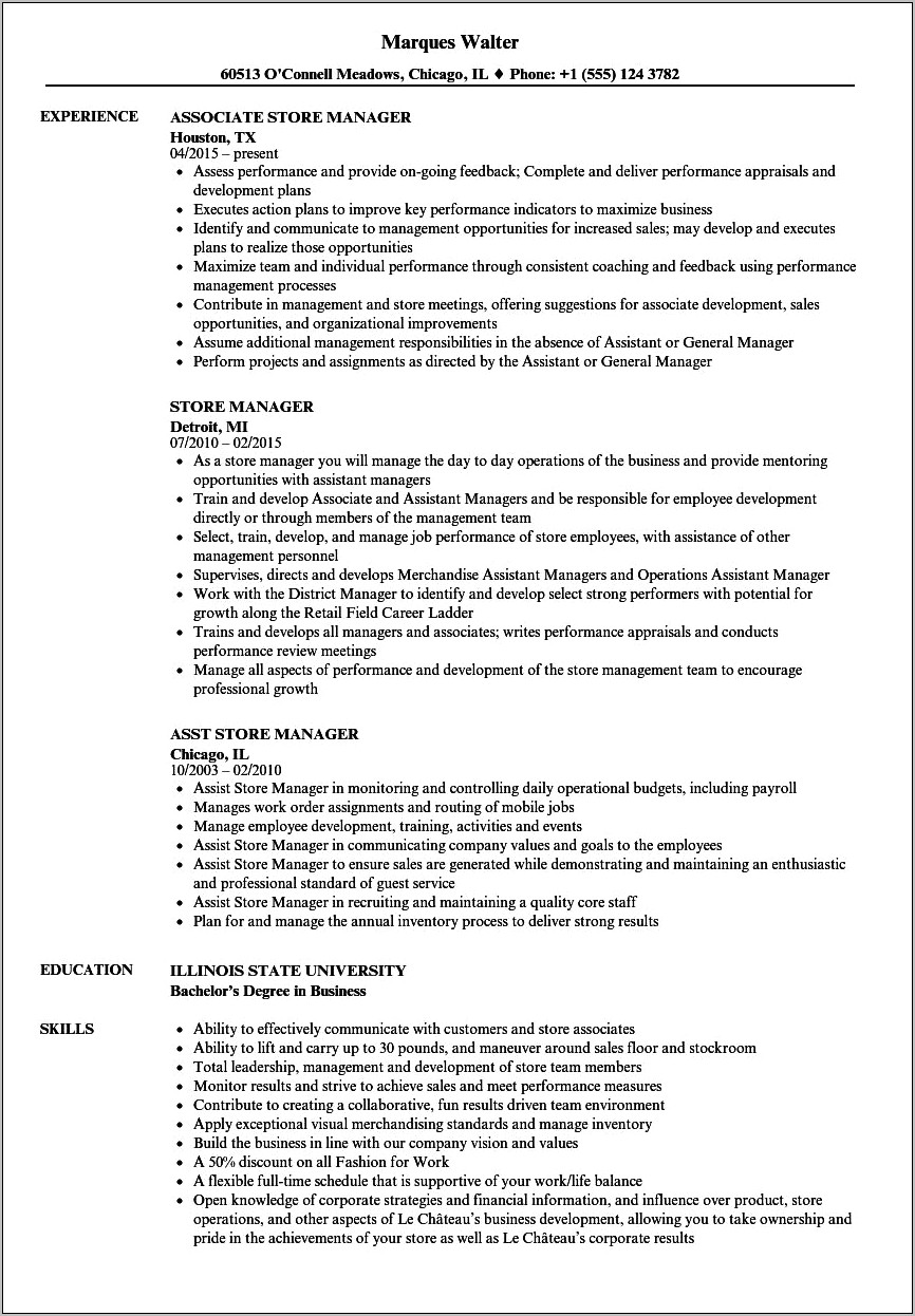 Tattoo Shop Manager Resume Examples